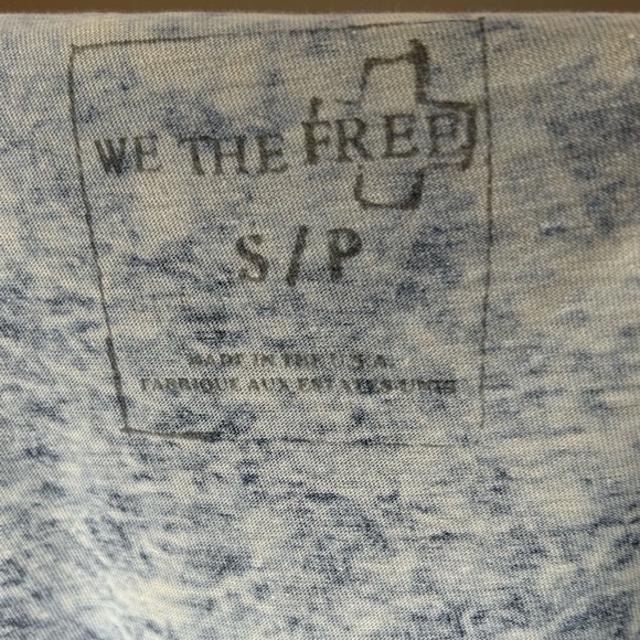 👑 We the Free Blue V-Neck Oversized Top Sz S - Picture 6 of 7